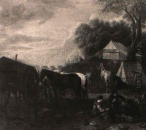 Ein Militarisches Feldlager by Pieter van Bloemen