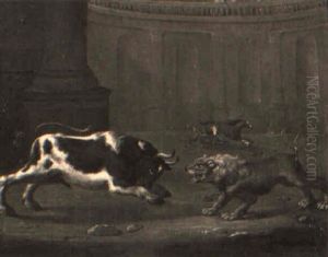 Lucha Entre Un Toro Y Un Leon by Pieter van Bloemen
