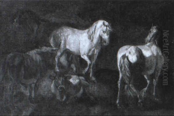 Horses And Cattle In A Landscape - view 1