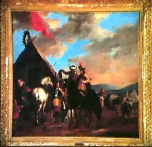 Riders Outside A Tent
