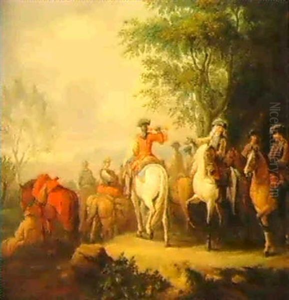 Cavaliers Setting Off On A Journey; Cavaliers Outside A Smithy - view 1