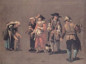 Studies Of Peasants by Pieter van Bloemen