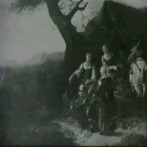 La Marchande De Legumes by Pieter van Bloemen
