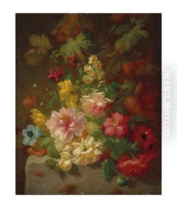 Nature Morte Aux Roses, Soucis Et Jonquilles