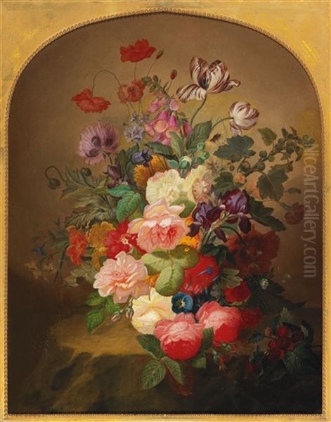 Large Bouquet Of Flowers With Tulips - view 1