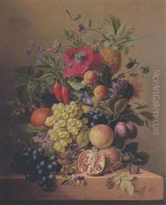 Stilleben Mit Blumen, Fruchten Und Gemuse