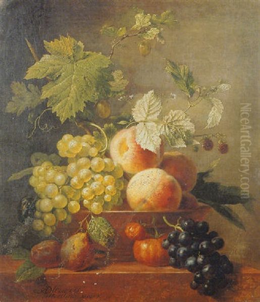 Still Life Of Grapes, Peaches, Raspberries And Plums - view 1