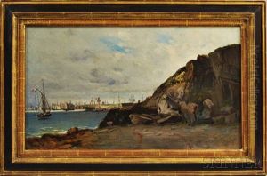 Cove With Lighthouse by Francois de Blois