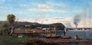 Lumbering On The St. Lawrence by Francois de Blois