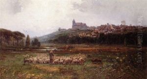 The Village Of Clermount At Sunrise by Francois de Blois
