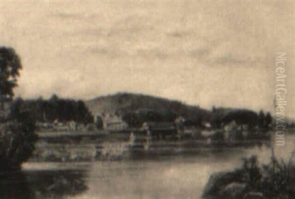 Chateau And Village Along A River - view 1