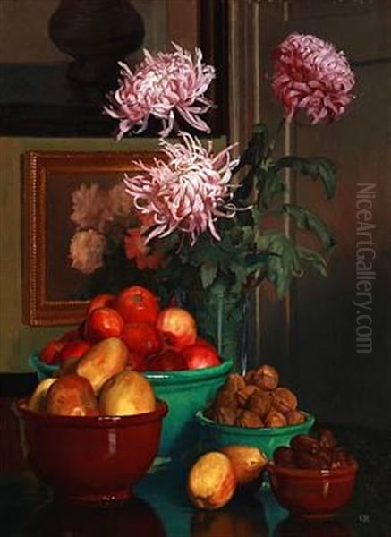 Still Life With Nuts, Fruit And Flowers In A Vase - view 1