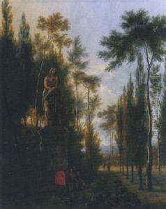Elegant Company Promenading And Making Music In A Garden by Jan Blom