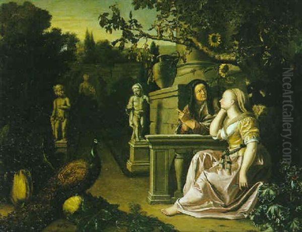 Vertumne Et Pomone Dans Un Jardin Italien - view 1