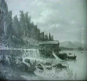 Vandmolle Ved En So by Albert Blombergsson