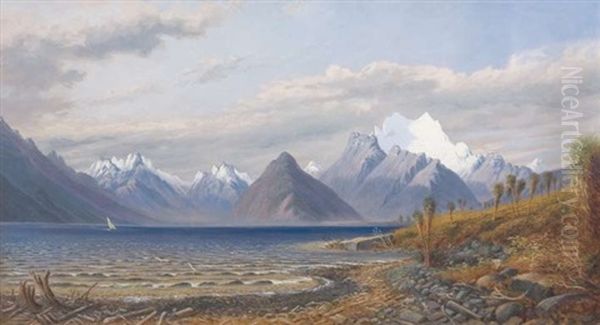 Evening At The Head Of Lake Wakatipu From Pigeon Island - view 1
