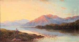 Lake Scene With Children Playing Rotoma District