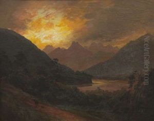 Stormy Sunset At Teremakau, Westland by Charles Blomfield