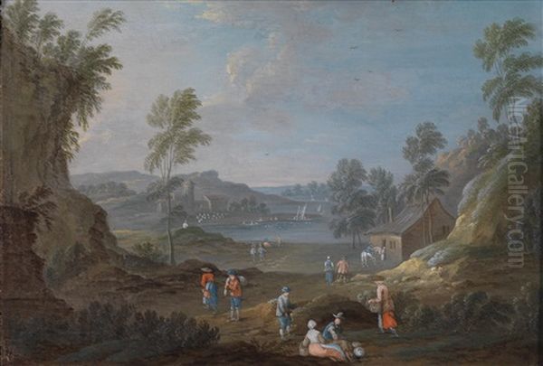 Flusslandschaft Mit Figurlicher Staffage - view 1