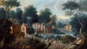 Paysage De Riviere Anime De Nombreux Personnages