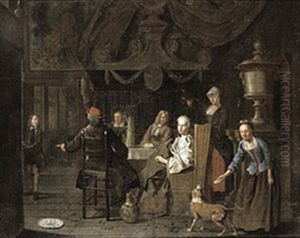 Voornaam Interieur Met Een Gastmaal