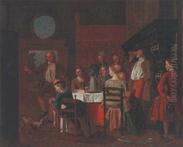 Countryfolk Dining In An Interior - view 1
