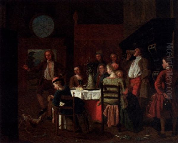 Villagers Dining In An Interior - view 1