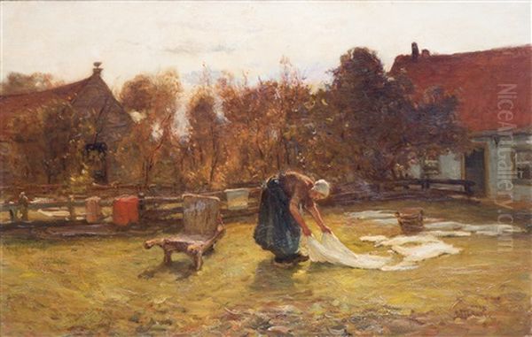 Bleaching Linnen On A Field - view 1