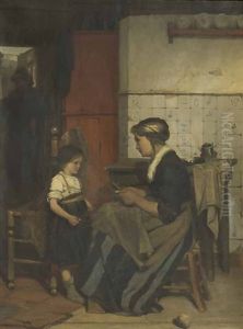 The Net Menders by Bernardus Johannes Blommers