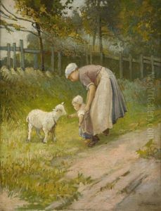 Fillette Au Chevreau by Bernardus Johannes Blommers