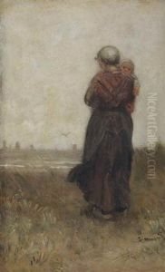 Watching The Departing Fleet by Bernardus Johannes Blommers