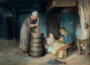 Churning Day by Bernardus Johannes Blommers