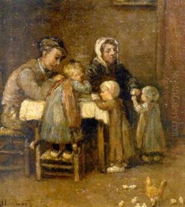 The Supper Table With Children by Bernardus Johannes Blommers