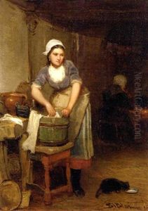 Lessiveuse: Washing Day by Bernardus Johannes Blommers