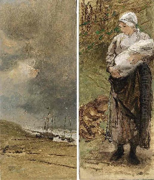 Mother And Child In The Dunes - view 1