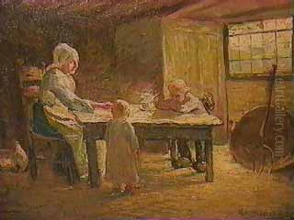 Mother And Children In Interior - view 1