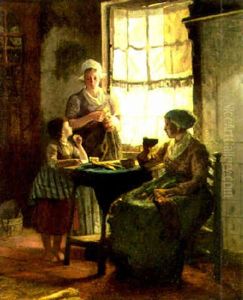 Figures In A Kitchen Interior