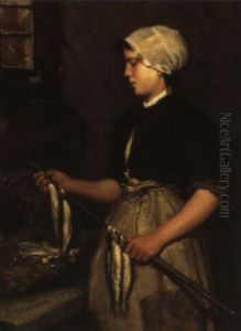 The Fish Monger by Bernardus Johannes Blommers