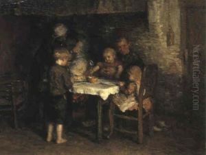 Supper In The Cottage by Bernardus Johannes Blommers