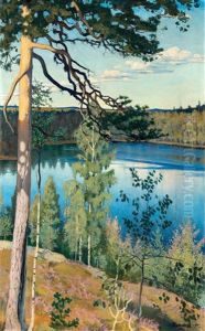 Lake In The Wilderness by Vaeinoe Alfred Blomstedt