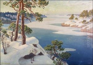Aurinkoinen Talvipaiva Saaristossa by Vaeinoe Alfred Blomstedt