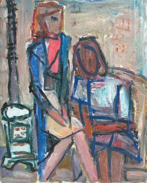 Deux Femmes Pres Du Poele - view 1