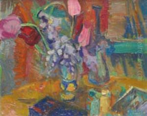 Nature Morte Aux Tulipes by Andre Blondel (Aleksander Blonder)