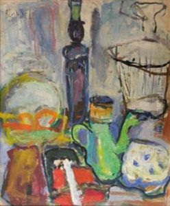 Nature Morte A La Cafetiere Verte