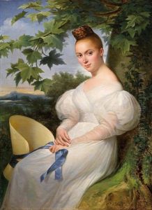 Bildnis Einer Jungen Frau Mit Strohhut by Merry-Joseph Blondel