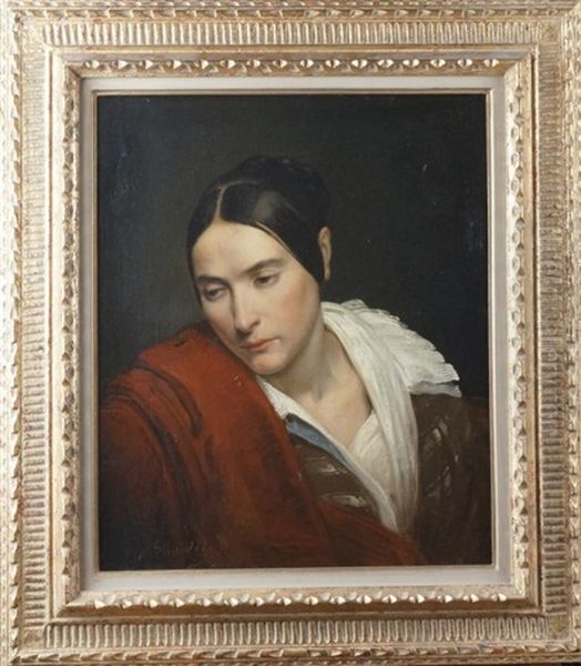 Portrait De Femme A La Robe Rouge - view 1