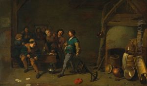 An Interior With Quarrelling Peasants