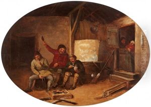 Stubeninterieur Mit Trinkenden Bauern by Pieter de Bloot