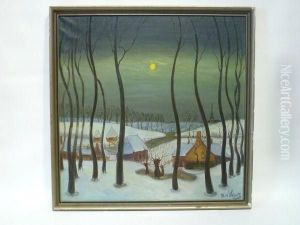 Neige En Flandres by Albrecht Frans Lieven Vriendt