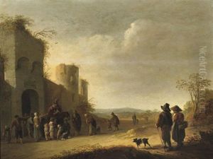 An Allegory Of Charity, Saint Martin Dividing His Cloak Outside The Walls Of A Town